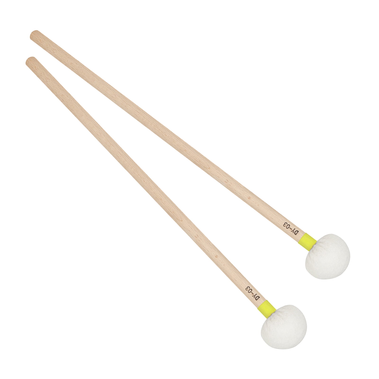 1 Pair Maples Handle Drumsticks with Soft Felt Head Percussion Snares Drum Timpani Drum Hammer