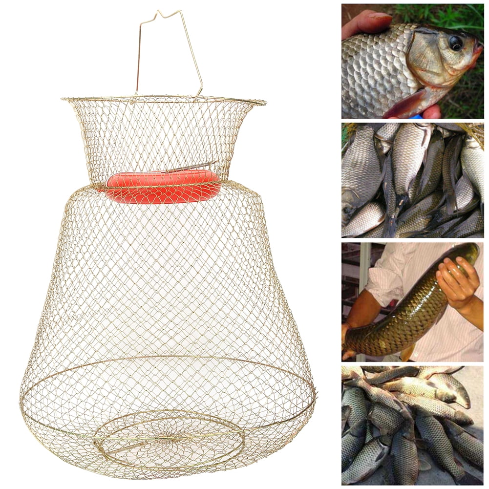 Kritne Stainless Steel Foldable Round Portable Fish Shrimp Basket