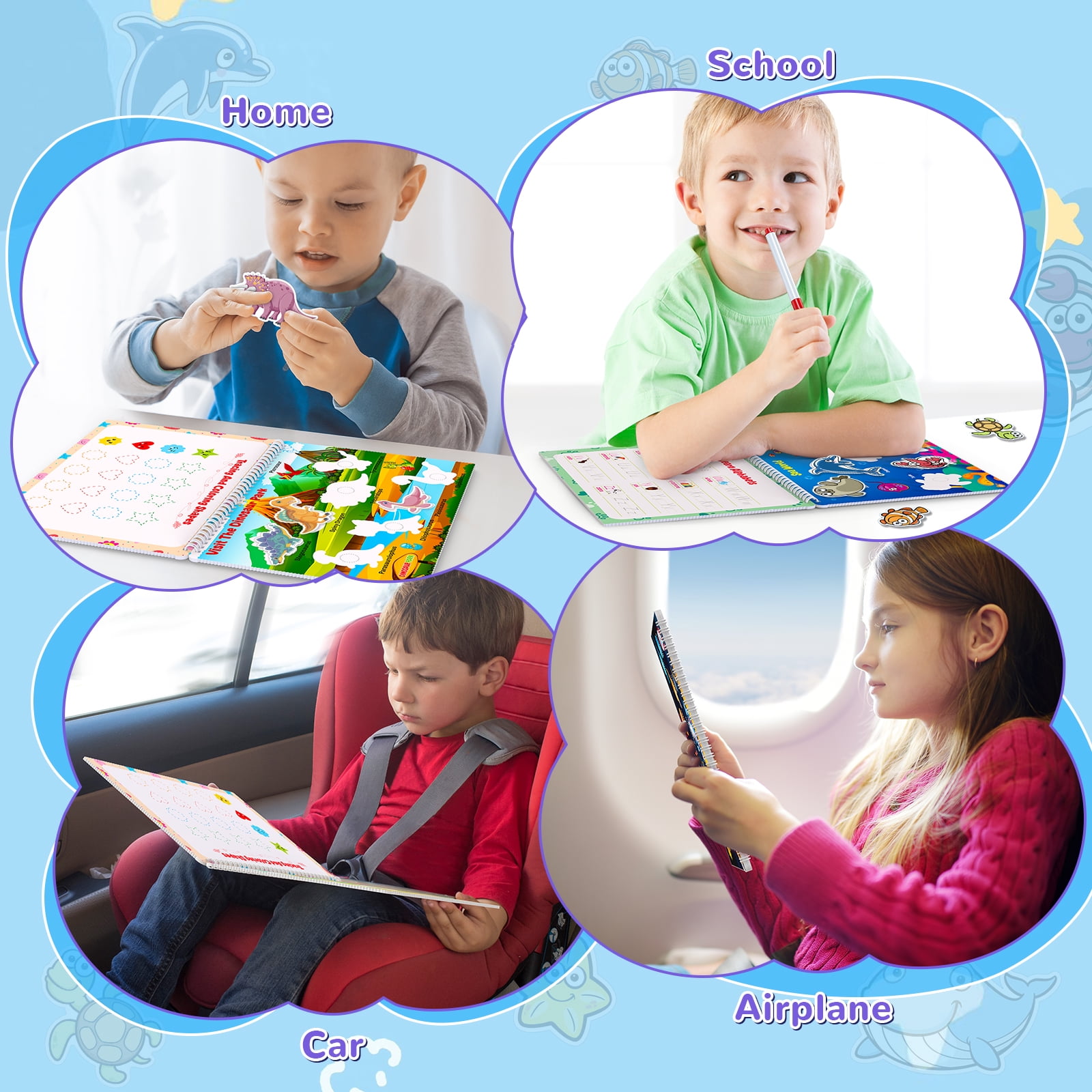 Busy Book for Toddlers 1-3, Montessori Preschool Learning Activities Busy Board, Educational Sensory Travel Toys, Gifts for Kids Girls Boys Ages 2-4
