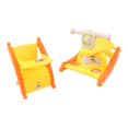 thumbnail image 1 of 2 Piezas de Plástico 1/6 Articuladas Silla de Comedor con Coche Mecedora, Juguetes para de Imitación Muebles para Accesorios CUTICAT  Coche balancín de muñeca, 1 of 8