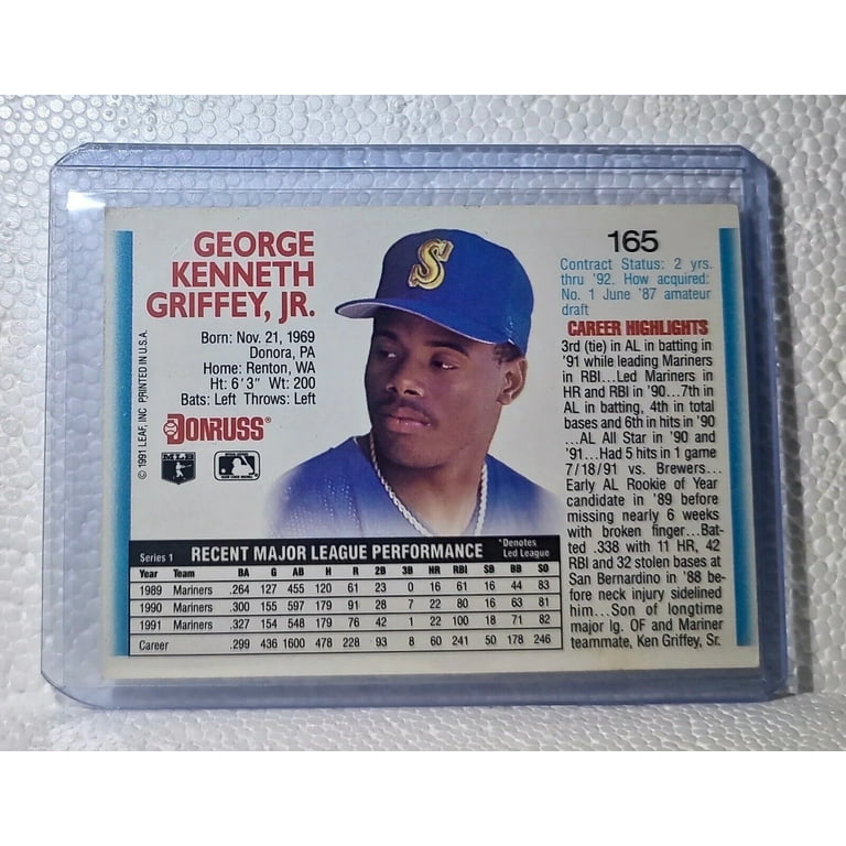 Ken Griffey Jr. 1992 Donruss MLB #165 Baseball Card Seattle
