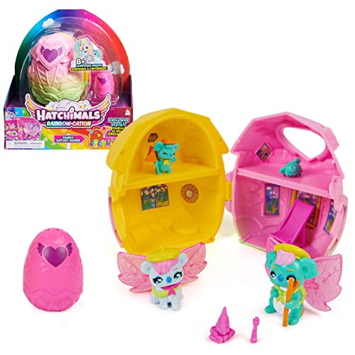 Hatchimals CollEGGtibles, Rainbow-Cation Family Hatchy Home Playset with 3  Characters & up to 3 Surprise Babies (Style May Vary), Kids Toys for  Girls 