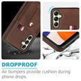 thumbnail image 2 of Allytechgroup Galaxy S23 FE 5G Case 6.4", FRID Blocking Hidden Cards Slots Kickstand Wristband Wallet Phone Case Cover for Samsung Galaxy S23 FE, Brown, 2 of 6