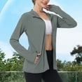 thumbnail image 2 of SHTXOZHI Veste Athlétique Légère pour Femmes Protection Solaire Fermeture Éclair Complète Manches Longues Chandails à Capuchon Randonnée Extérieur, 2 of 7
