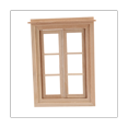 6X 112 Miniature Double Window Wooden 6 Pane Frame and Glass Plate