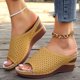 thumbnail image 2 of WILLBEST Sandalias De Cuña Para Mujer, Zapatos De Mujer, Sandalias De Cuña De Suela Gruesa, Sandalias De Cuña De Playa Bohemias De Un Solo Pie De Moda, 2 of 8