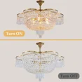 thumbnail image 6 of Gold Bronze Modern Style Crystal Chandeliers & Lights Round Hanging Classic, Pendant Ceiling Chandelier Lighting Fixture  for Dining Room Living Room, 6 of 16