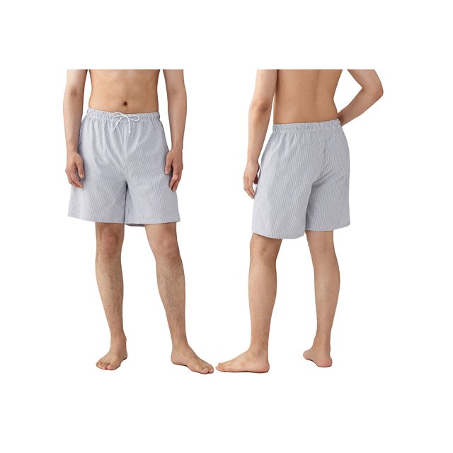 SUNSIOM Men's Drawstring Beach Shorts Summer Elastic Waist Striped Print Board Shorts Beachwear with Pockets