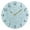 Gold, variant on Light Blue Vertical White Lines Fabric Texture Round Wall Clock Silent Analog Battery Operated Gold Pointer Home Decor 9.84" Diameter