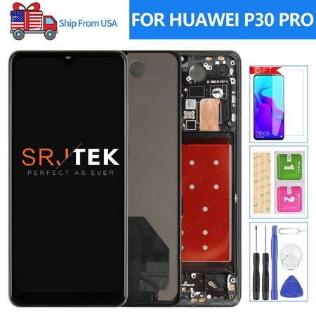 TFT Screen Replacement For Huawei P30 Pro VOG-L29 LCD Display Touch Digitizer Assembly Repair Parts with Frame(Blue)
