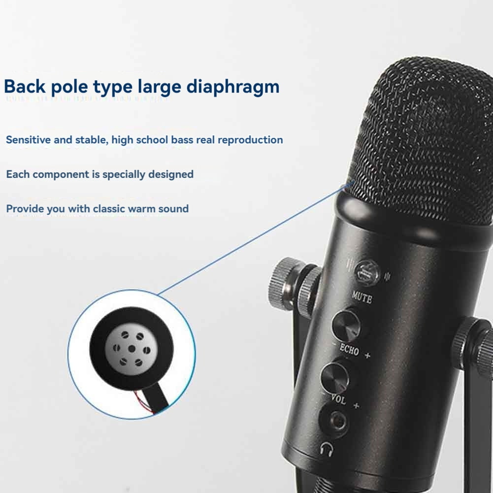USB Microphone Professional Plug Play Studio Microphone with Stand for Gaming Online Chatting Videos Voice Streaming A