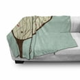 thumbnail image 3 of Modern Art Soft Flannel Fleece Throw Blanket, Aqua Hand Drawn Funk Depiction of Tree Form Dots Doodle Lines Print, Cozy Plush for Indoor and Outdoor Use, 60" x 80", Multicolor, by Ambesonne, 3 of 6