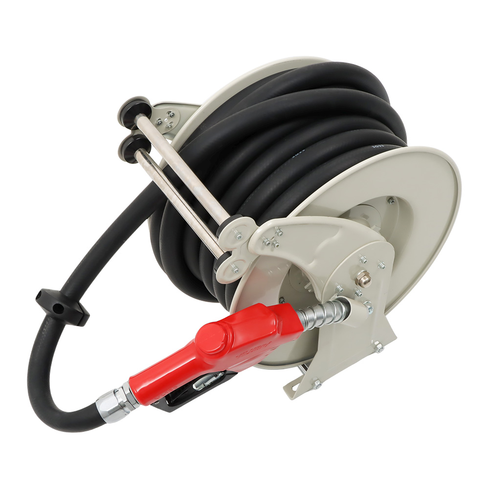 LABLT 1"x50' Retractable Diesel Hose Reel Fuel Hose Reel With Fueling Nozzle