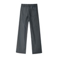 thumbnail image 5 of DeHolifer Girl's Pants Elastic Mid Waisted Button Down Straight Leg Pants Casual Solid Trousers with Pockets,9Years, 5 of 7
