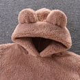 thumbnail image 6 of Toddler Boys Girls Flannel Hooded Loungewear Set, Warm Top & Pants Home Wear Brown 2 Years, 6 of 7