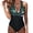 Flower & Black, variant on Womens Floral Print One-Piece Swimsuit Criss Back Tie Detail Bathing Suit Monokini Green Flower XL