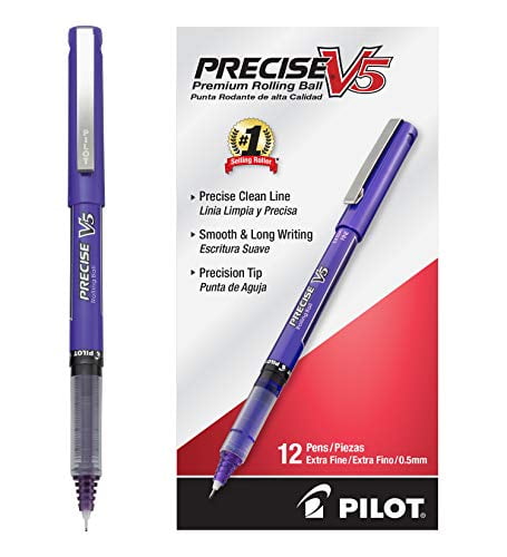 Pilot Precise V5 Stick Rolling Ball Pens, Extra Fine Point, Blue 2-PACK