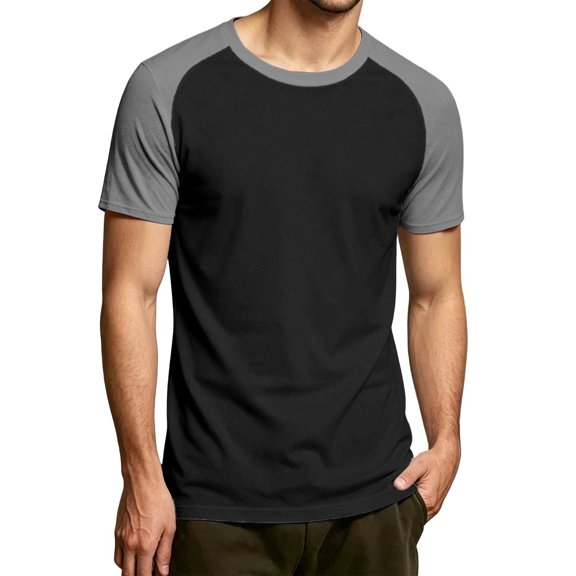 XIYON Men's T-Shirts Fashion Casual Color Block Short Sleeve Raglan Top T Shirts Comfortable Soft Fashion