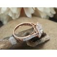 thumbnail image 3 of 1 1/5 ct.t.w Center 6MM Cushion Cut Lab Created Moissanite Diamond Floral Halo Engagement Ring In 14K Rose Gold Over Sterling Silver (G-H Color, VVS1 Clarity, 1.40 Cttw)-8, 3 of 8