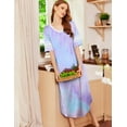 thumbnail image 4 of Ekouaer Long Nightgown Womens V Neck Loungewear Oversized Sleepwear, 4 of 5
