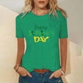 thumbnail image 2 of QIPOPIQ T-Shirts à Manches Courtes Col Rond pour Femmes T-Shirts de la Saint-Patrick T-Shirts Col Rond Trèfle T-Shirt Vert T-Shirt Imprimé T-Shirts Graphiques Offres, 2 of 5