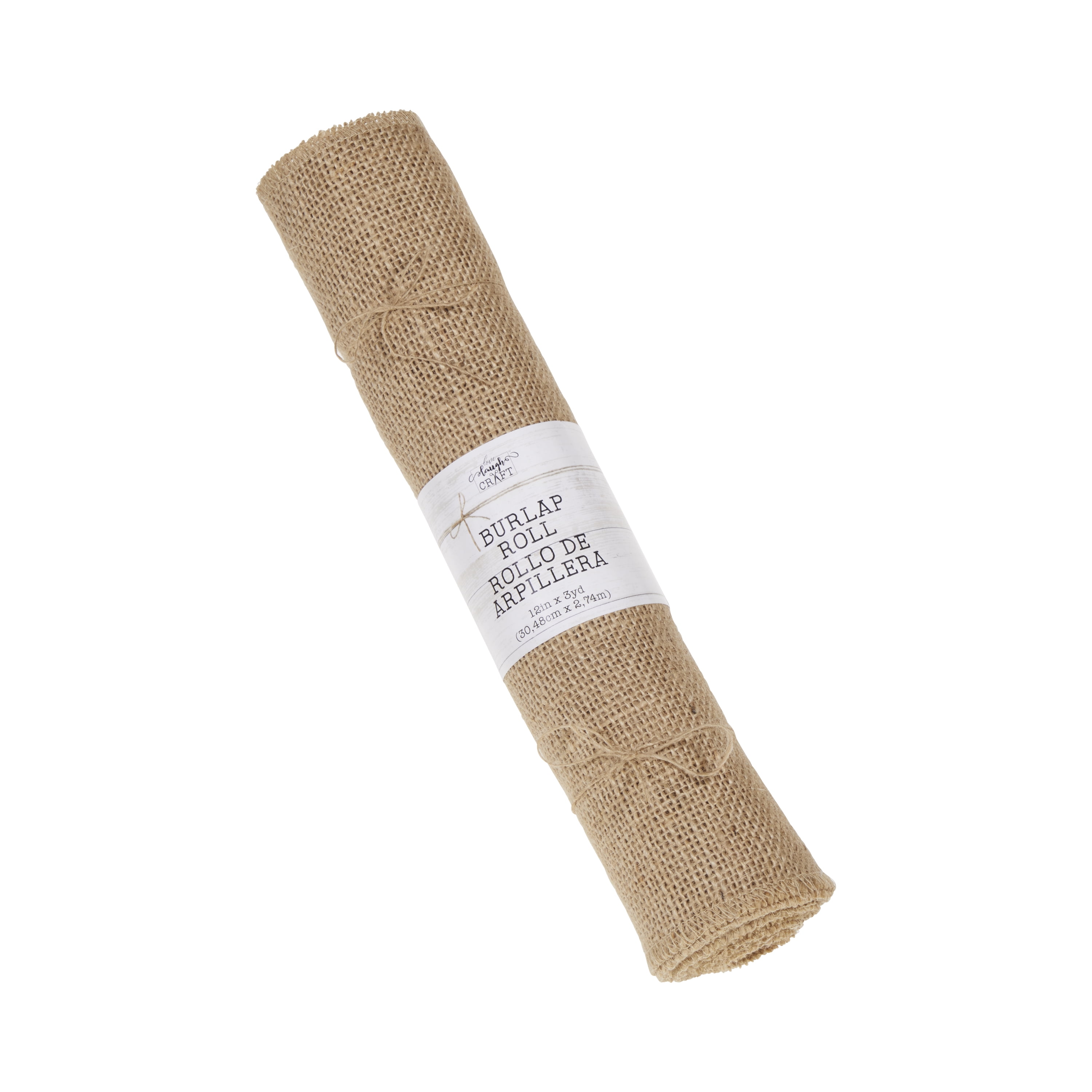 Love, Laugh, Craft Natural Jute Burlap Table Runner Roll, Ribbons, 12"W x 3-Yards