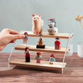 thumbnail image 4 of 3 Tier Wooden Acrylic Display Riser Figure Display Stand Showing Stand Clear Display Shelf Perfume Model Stand with Adhesive Tape for Crafts Showing Storage Display Collection 7.8x6.3x4.5, 4 of 8