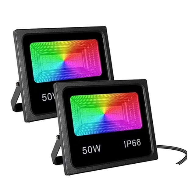 2 PCS Waterproof 15W 25W Smart LED Flood Light RGB APP Control LED Floodlights Garden Party Landscape Stage Lighting ,Easy to Use