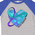 thumbnail image 4 of Inktastic Suicide Prevention Awareness Purple and Teal Heart Ribbon Boys or Girls Toddler T-Shirt, 4 of 5