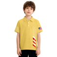 thumbnail image 5 of CCRFTGI 4th of July Polo Shirts for Child Girls 10-12 School Uniform 250 Anniversary USA Flag Shirts American Flag Stars Button Collared Polo Summer Tee Tops Yellow 7-8 Years, 5 of 7