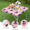 thumbnail image 4 of Pink Halloween Black Cats Ghosts and Pumpkins Square Fitted Tablecloth with Elastic Edge,Square Table Cover,Washable Elastic Table Cover for Home Kitchen Party Decor 34"x34", 4 of 6