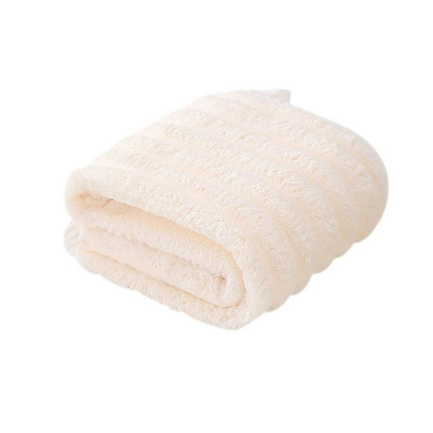 Toalla de rayas verticales para el hogar, suave y absorbente, con borde de terciopelo, para secar el cabello.
