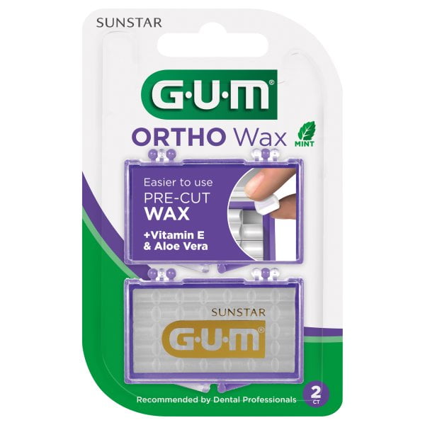 GUM Mint Flavored Orthodontic Wax, 2 pk
