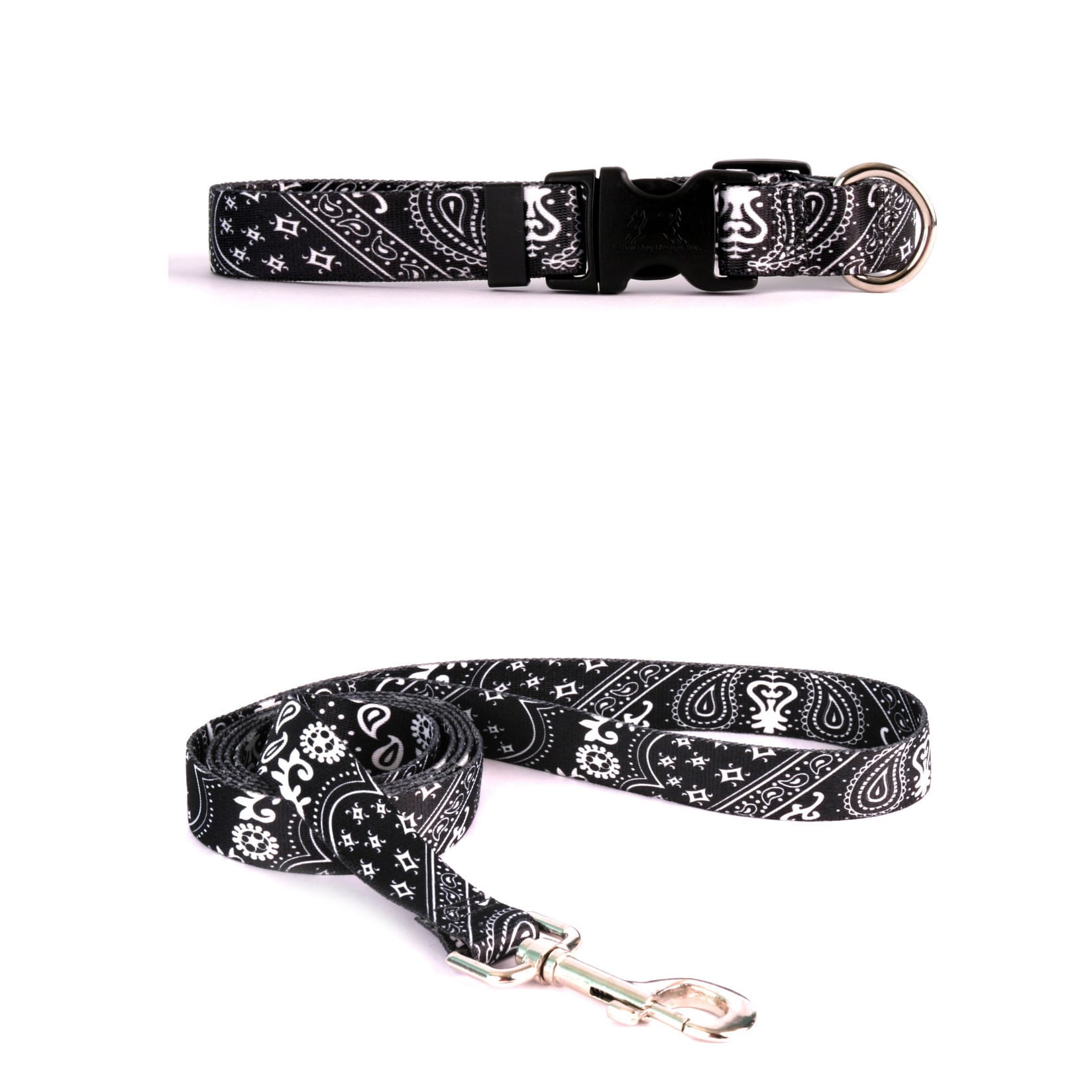 Yellow Dog Design Bandana Black Pet Standard Collar & Lead Set