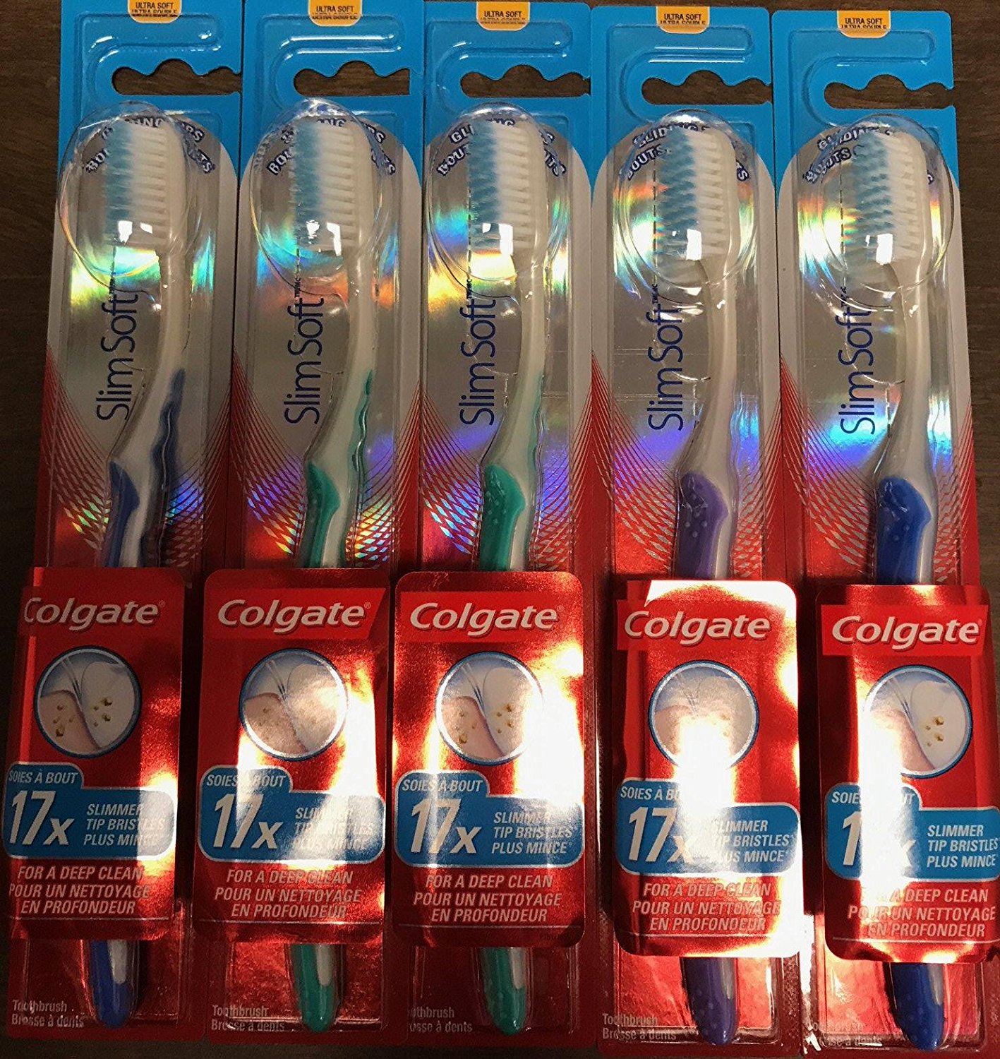 SlimSoft Compact Ultra Soft Bristles Toothbrush 5pcs, Colgate Slim Soft ...