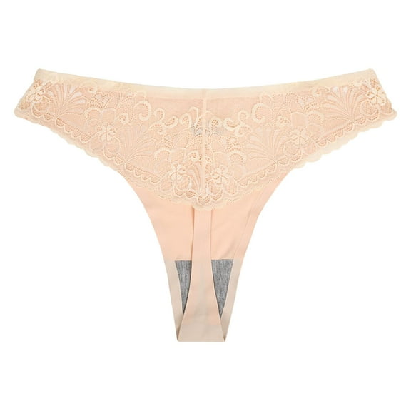 HSHMT Womens Underwear Plus Size Girls Lace Thong Girls T Pants Ice Silk Traceless Waisted