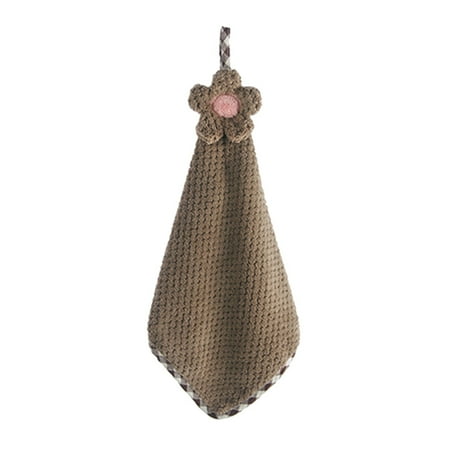 

Household Lint-Free Wiping Hands Towel Sunflower Hanging Water Absorbent Towel Quick-drying Dishcloth (Coffee)