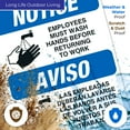 thumbnail image 5 of Employees Hand Washing Sign, Bilingual Spanish English,, 5 of 8