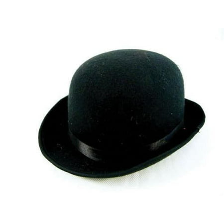 Black Deluxe Felt Derby Roaring 20's Bowler Hat Adult Costume Accessory SIZED