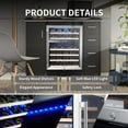 thumbnail image 5 of 24 Inch Wine Cooler Refrigerators 46 Bottle Capacity, Beverage Fridge Small Wine Cabinet Countertop Bar with Low Noise Operation Compressor and Clear Glass Door for Home Office Bar, Black, 5 of 7