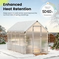 thumbnail image 6 of KING BIRD Premium 8x6FT Polycarbonate Greenhouse for Outdoors, Kuick-Setup Large Walk-in Hot Green House for Outside, Silver, 6 of 9