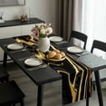 thumbnail image 2 of Black Gold Marble Table Runner 60 Inches Long, Modern Geometric Textured Kitchen Coffee Dining Table Decoration for Home Party Birthday Wedding Home Decor 13x60 Inches, 2 of 8