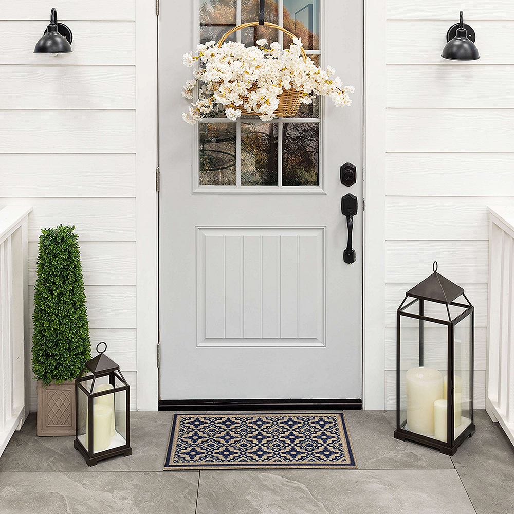 Mohawk Home Inspired Time Outdoor Polyester Door Mat, Navy, 1' 6" X 2' 6"