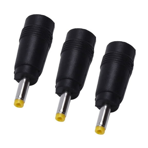3X Yellow Tip 4.0X1.7 mm Male Plug to 5.5X2.1mm Female Jack DC Power Connector Black