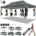 thumbnail image 4 of COBIZI 10x20 Heavy Duty Pop Up Canopy Tent with 6 Sidewalls, Windproof Upgraded Frame, Waterproof Commercial Grade Gazebo, Wheeled Bag Included for Wedding Party Events, Gray, 4 of 10