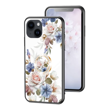 This OnePlus 8T phone case comes with a 360° rotating metal ring, making it convenient to carry. It features a magnetic stand and a floral pattern.
