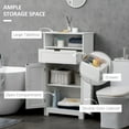 thumbnail image 4 of kleankin Bathroom Cabinet Organizer, Freestanding Small Storage Cabinet with Drawer and Adjustable Shelf for Living Room, Bedroom or Entryway, White, 4 of 8