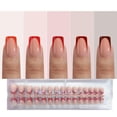 thumbnail image 1 of Jsiallye Uñas postizas rojas con punta francesa, 150 piezas, uñas cortas cuadradas a presión, puntas de uñas 3 en 1, uñas postizas preformadas, puntas de uñas acrílicas de gel suave, sin necesidad de, 1 of 1