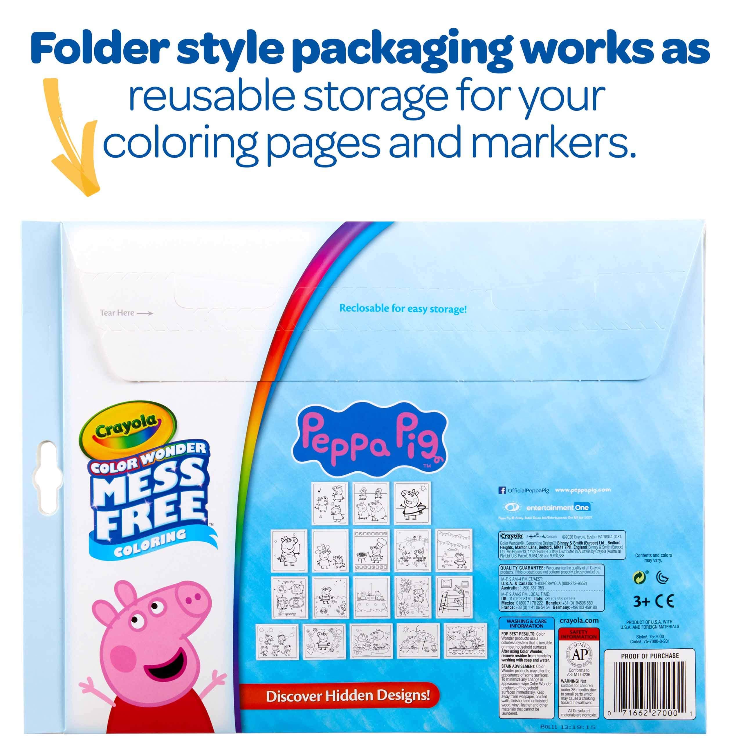 Coloring　Wonder　Book,　Gift　for　Mess　Crayola　Pig　Set　Peppa　Free　Kids