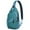 Teal Christmas Snowflake, variant on Sling Backpack,Turquoise Christmas Tree Pattern Sling Bag with Water Bottle Holder,Waterproof Sling Bag for Men/Women with Headphone Jack for Hiking,Travel